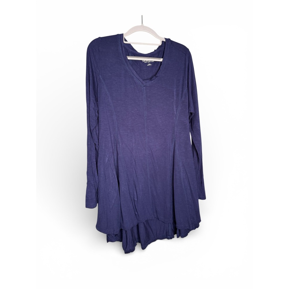 Soft Surroundings purple long sleeve tunic top‎ boho Gypsy comfort soft